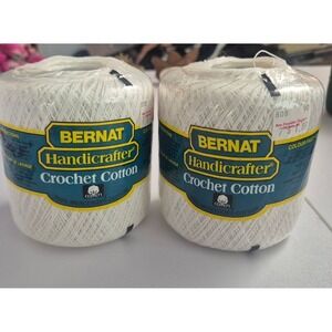 Crochet Cotton Bernat 2-Pack White 600yd Size 10 Mercerized Handicrafter 163008